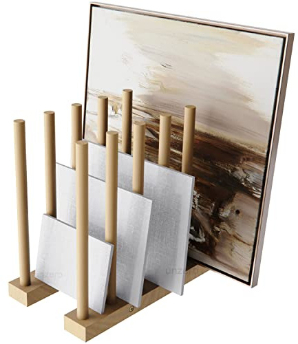 UNZERO Kunst-Aufbewahrungsregal, Holzaufbewahrungsständer für Leinwandbretter, Panel, Rahmen, Zeichenbrett, Drucksachen, Papierblock, Trägerplatte (21,1 cm T x 38,1 cm B x 34,8 cm H)