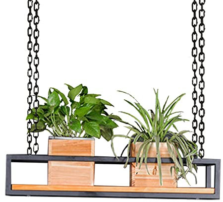 Deckenregal Blumentopf Pflanzen Halter Aufhänger Blumenständer Deckenhänger Küchenhänger Pflanzengeländer hängende Blumenkörbe, für Bar, Terrasse, Garten, Balkon, 60-140 cm (Size : 100x25x15cm)