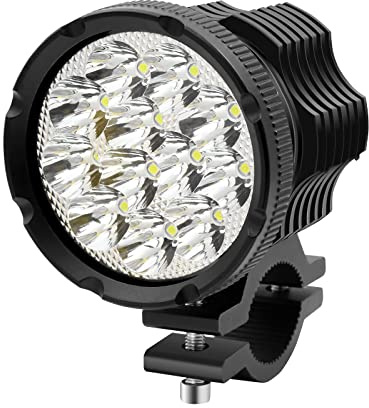Biqing Feux de conduite de moto de 7,6 cm, super lumineux, 12 LED, feux antibrouillard, 30 W, 2000 lm, lumière auxiliaire 12 V-80 V