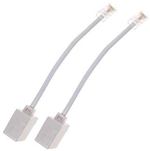 SUPVOX Adaptador Rj45 a Rj11 2 Unidades Convertidor De Teléfono a Ethernet Para Conexión De Equipos Telefónicos Analógicos Y Fax Adaptador Cable Teléfono a Ethernet