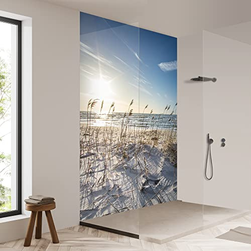 yourplate Duschrückwände mit individueller Größe (1 Rückwand – Premium Matt – mar102) – Duschrückwand Alu mit Feuchtigkeitsschutz – Rückwand Dusche zur einfachen Montage