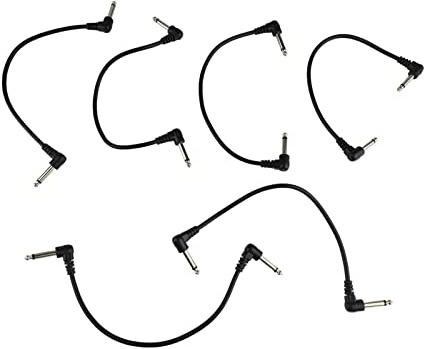 Gitarrpedalkabel, 6-delad gitarrpedalkabel, musikinstrument, patchkabel, elektrisk effekttråd, musikälskare, prydnad, lek, 2 armbågshuvuden