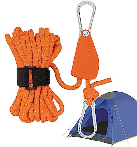Abspannseile Für Zelt, Rope Ratchet Seil Ratsche Mit Haken, 5 M Wetterfestes Seil, 200 Kg (440 Pfund) Einstellbare RatchetRatchet Seil Flaschenzug Umlenkrolle Aufhänger Rope Ratchet Seilratsche