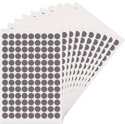 YIKIADA 1170 Stück Grau Runde 13 mm Punktaufkleber Selbstklebende Markierungspunkte Wasserdicht Klebepunkte Aufkleber Kleine Farbkodierung Etiketten