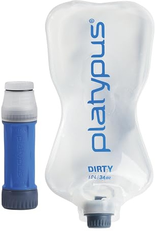 Platypus Quickdraw Ultralight 1 Liter Backpacking Water Filter System, ConnectCap & DrinkCap