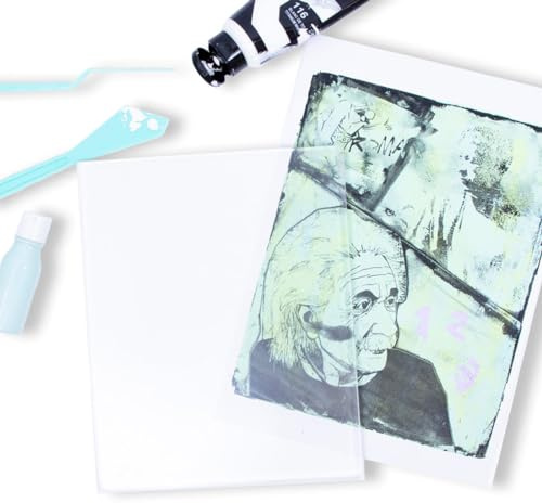 Craftelier - Piastra da stampa o gel Printing Plate | Ideale per creare texture, stampe o sfondi Mixed Media | Adatto per vernici ad acqua, acriliche, inchiostri e molto altro | Colore trasparente