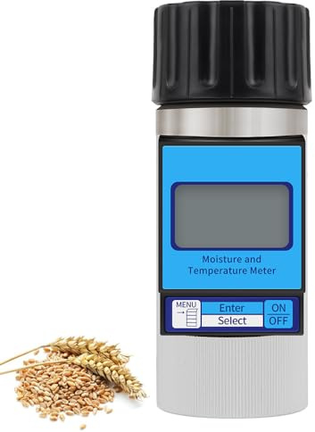 Digital Grain Moisture Meter, Multi-Language Grain Humidity Tester with Backlight Display, Oil Seed Hygrometer, Humidity Analyzer, Measuring Range 8‑35%, for 37 Kinds of Grain