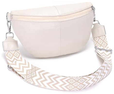 Atgbiem Crossbody Bag Damen Leder Bauchtasche Damen Kleine Umhängetasche Damen Handytasche Zum Umhängen Beige