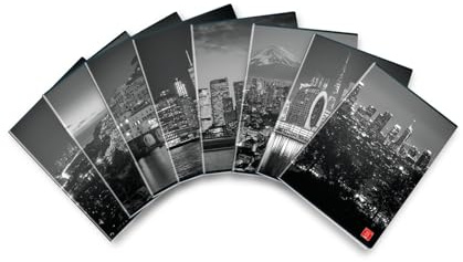 Pigna, Quaderno Pigna By Night, Copertina in Vernice Lucida, A4 21x29.7 cm, 42 Fogli 80 g/mq, Fogli a Quadretti 5 mm con Margini, Copertine Assortite, Confezione da 10