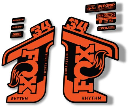 Autocollant de rechange pour fourche Fox 34 2021 Rhythm Series Orange (brillant)