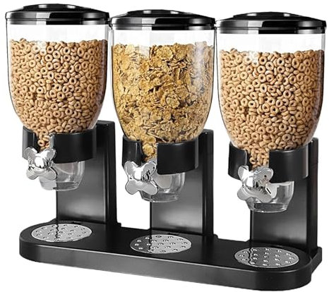 Müsli-Spender – Müsli-Aufbewahrungsbehälter, luftdichte Lebensmittel-Aufbewahrungsbox, 2-Liter-Müslibehälter, Reis, Süßigkeitenspender, Maschine mit 3 Fächern für Organisation, Aufbewahrung, große