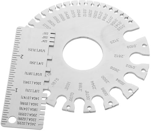 HOMOCONO 2pcs Stainless Steel Measuring Gauge Tool Inspection Tool for Wire Cable Sheet Thickness Dual Sided Metal Sheet Gauge