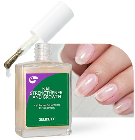 Gelike ec nagelhärdare tillväxt nagel spårfyllmedel (15 ml glittrande rosa)
