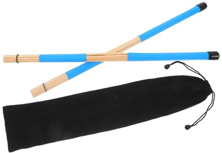 ifundom Escobillas de Batería de Bambú Ligeras y Cómodas, 19 Varillas para Jazz y Música Folclórica, Accesorio Profesional para Percusión en Pareja
