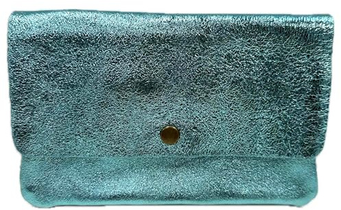 Jeamis Leder Glänzende Umhängetasche weiche Leder Tasche Crossbody Clutch Made in Italy