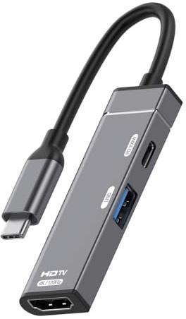 cablecc PD 100 W USB-C tipo C a 4K@120 Hz HDMI USB 3.0 OTG convertidor adaptador multipuerto HDTV con conector de alimentación hembra