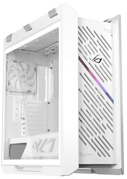 ASUS ROG Strix Helios II White Edition EATX PC Case with Dual Tempered Glass Side Panel, Compatible with GPUs up to 450mm Long, Graphics Card Holders