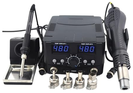 Stazione Di Saldatura SMD Da 800 W, Pistola Ad Aria Calda, 2 In 1, Doppio Display Digitale, Saldatore Elettrico, Strumenti Di Riparazione E Rilavorazione BGA Precisione Efficiente(TOOL SET 1)