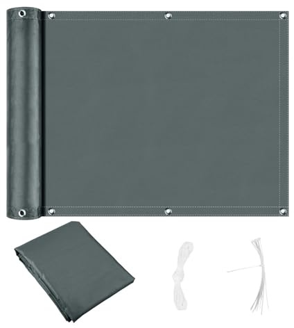 Balcony Fence Cover - UV Protected Weatherproof & Waterproof Windscreen for Apartments - Dark Grey 0.75x6M - Perfect Outdoor Privacy Solution