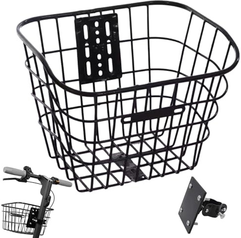 Panier avant de vélo – Support de rangement amovible pour guidon de scooter | Panier de tricycle en maille légère pour chiens, chats, animaux domestiques, fruits, courses, courses en plein air, usage