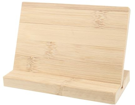 ifundom Plaque en Bambou Vierge avec Socle 15 Cm, Tableau D'identification Écologique pour Affichage Codes de Paiement, Support Solide et Naturel pour Bureau Professionnel