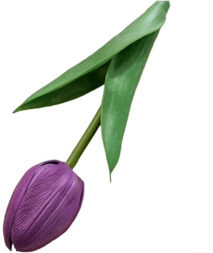 EVA tulpan konstgjorda blommor för bröllopsdekor hemmakontor hotell skandinavisk stil fuskväxter med realistiska blommor och blad (mörklila)