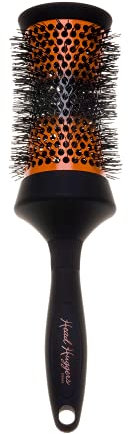 Denman (Large) Thermo Ceramic Hourglass Hot Curl Brush - Hair Curling Brush for Blow-Drying, Straightening, Defined Curls, Volume & Root-Lift - Orange & Black, (DHH1EORG)