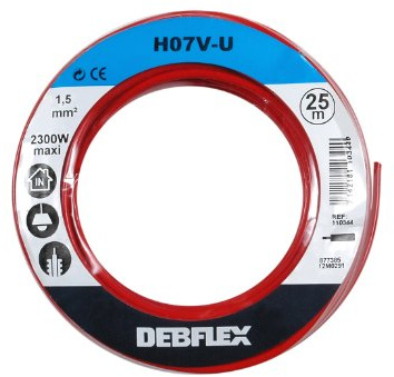 Debflex 110344 - Cavo in matassa HO7V-R 1,5 25 m, rosso