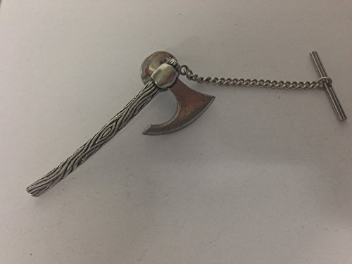 H4 Schlacht Axt Tack Krawattennadel mit Kette Englisch Zinn handgefertigt in Sheffield