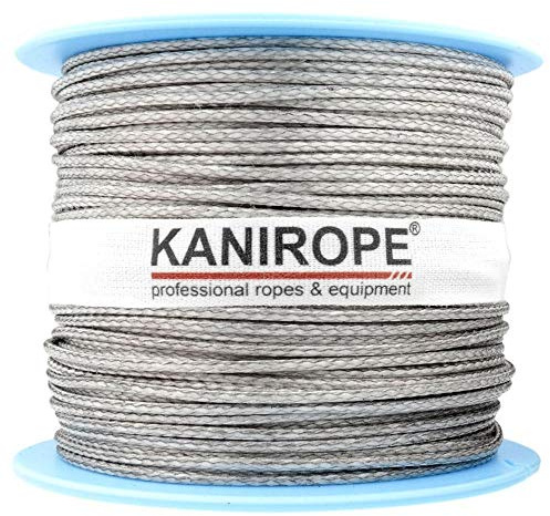 Kanirope® Dyneema Seil PRO 2,5mm 100m Silber 12-fach geflochten SK78 verstreckt beschichtet