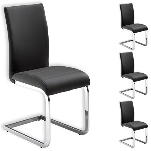 IDIMEX Stuhl Schwingstuhl Esszimmerstuhl Sitzgelegenheit Leticia, grau, im 4er Pack