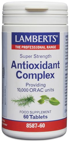 Lamberts Complejo Antioxidantes Super | 10.000 Unidades ORAC | Té Verde, Semilla de Uva y Romero | Extractos Concentrados Ricos en Polifenoles | 60 Tabletas | Calidad Farmacéutica GMP