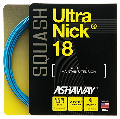 Blaues Ashaway-Ultra-Nick-18-Squash-Saiten-Set (1,02 mm)