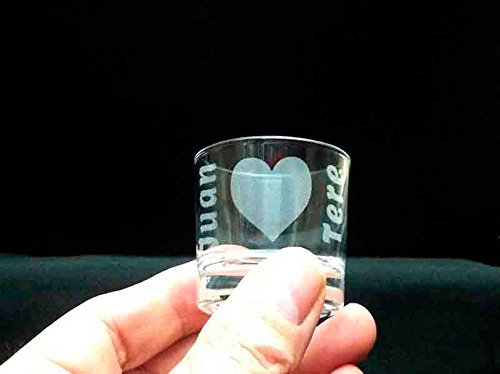 regalo grabado - Pack 6 Vaso Chupito Personalizado 4cl | Vasos de Cristal Grabados con Nombre o Dibujo | Ideal para Cumpleaños y Eventos, Transparente, Vidrio | 6 Unidades