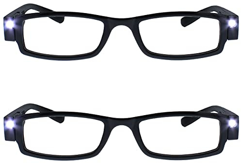 The Reading Glasses Company Die Lesebrille Unternehmen Beleuchtet LED Nachtzeit Licht Leser Herren Damen Schwarz L1-1