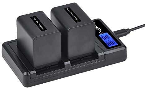 DuraPro 2Pcs 2500mAh NP-FV70 NP FV70 Akku + LCD USB Ladegerät für Sony NP-FV50 FV30, FV100; V-Serie, Handycam HDR-CX230 HDR-CX150E HDR-CX170 CX300 Z1-Camcorder