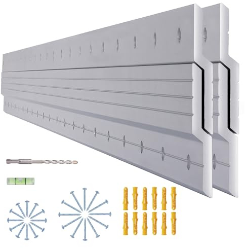 (41 inch) French Cleat Hanger Heavy Duty 500 Lbs Load, 2 Pairs Aluminum Z Clips French Cleats, Interlocking Wall Mount Bracket Hardware Kit for Mirrors, Picture, Shelf, Headboard, Art, Frames