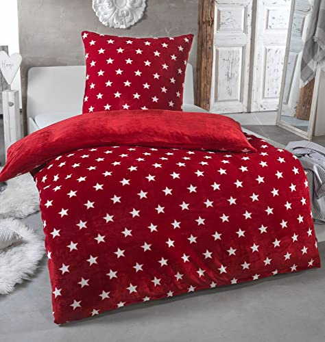 Ropa de cama de invierno de felpa reversible, diseño de osito de peluche con estrellas, forro polar coral, muchos colores y tamaños, 100% microfibra de poliéster, borgoña, 155 x 220 cm