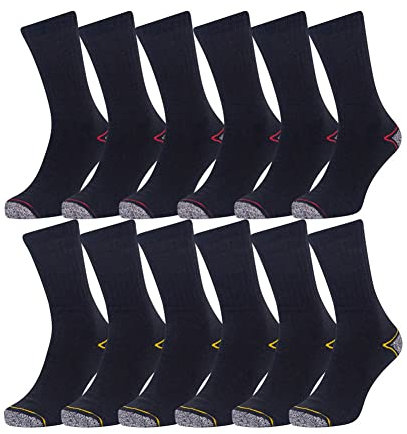 Iron Mountain IMSCK221 Chaussettes de travail rembourrées recyclées pour hommes (12 paires), multicolores, taille unique