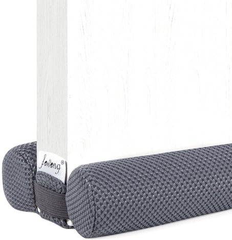 fowong Under Door Draught Excluder,88cm Double Side Draught Excluder for Bottom of Doors Under Door Seal Reduce Noise Draft Excluder Cushion Grey