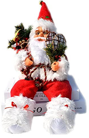 Hopowa Weihnachtsmann Sitzender Weihnachtsvitrine Dekoration 57cm Weihnachtsmann Dekofigur Nikolaus für Innen- und Außen, Rot