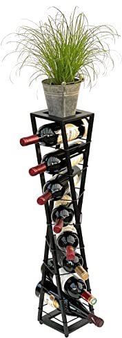 DanDiBo Design Weinregal Metall Schwarz Blumensäule Esperanza 80 cm Flaschenregal Stehend Flaschenständer Flaschenhalter Blumenständer