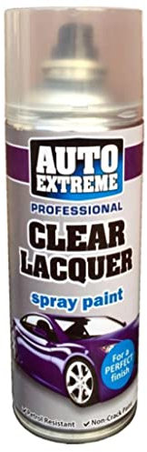 SuperGift 400ml Clear Lacquer Spray Paint, Automotive Paint Sprayer, Multipurpose Exterior Black Spray Paint Matt, Interior Metal Spray Paint, for Cars, Bikes,Vans, Metal, Wood