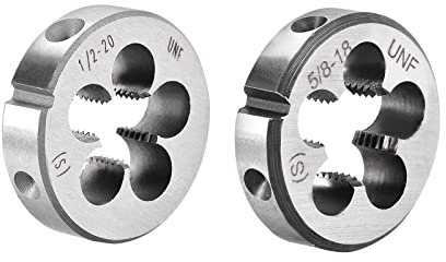 QUARKZMAN 2Stk. Gewindeschneideisen Rechtsgewinde 5/8-18 1/2-20 UNC legierte Werkzeugstahl