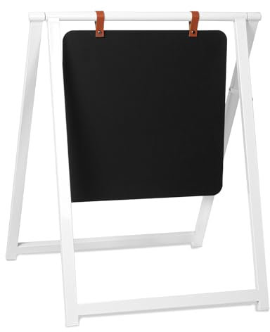 Ilyapa Doppelseitiges, schwingendes Kreidetafel, Gehweg-Schild, Metall, 61 x 76 cm, weiß, magnetisch, A-Rahmen, alternatives Menübrett für viele Arten von Veranstaltungen