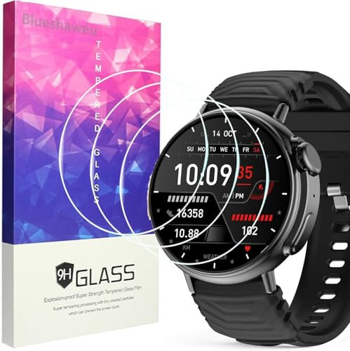 Blueshaweu Displayschutzfolie Kompatibel Für AMZSA Smartwatch 1,52 GT88, 9H Härte Panzerglas Schutzfolie [3 Stück] für MISIRUN GT88 / AMZSA GT88 Smartwatch (HD)