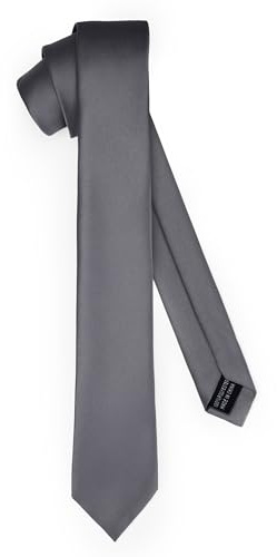 Ladeheid Klassische Herren Krawatte, matt, Perfekt für Büro & Festlichkeiten, Vielfältige Farben - Ideal für Geschäftsmeetings, Hochzeiten TMM-6 (150cm x 6cm, Graphite)