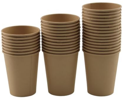 Enpack 500 braune Pappbecher 200 ml aus Kraftpapier - Kaffeebecher to go zum servieren von Tee, Kaffee, Glühwein oder anderen Getränken - Coffee To Go Becher