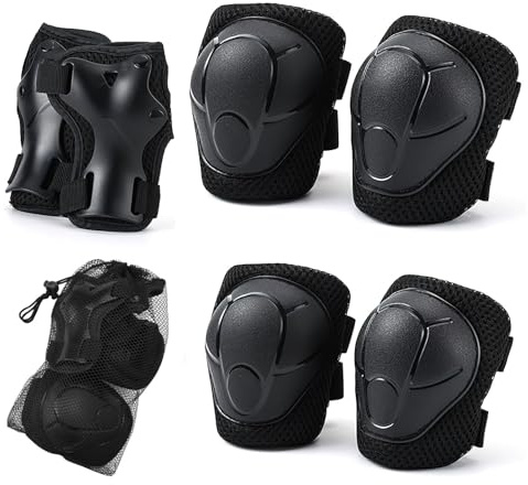Protezioni Set per Bambini, 6 in 1 Regolabile Ginocchiere Gomitiere Parapolsi Tutore Polso Protezioni Set, Protezioni Skateboard Bambino per Pattini Skateboard, Scooter, Ciclismo, Taglia S, 3+ anni