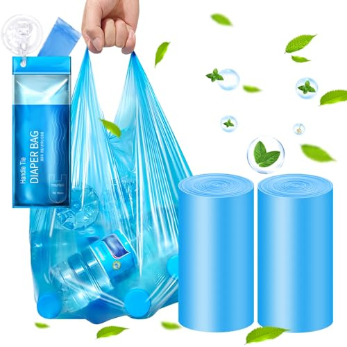 Dergik Große Windelentsorgungsbeutel für Erwachsene, 45,7 x 58,9 cm, frisch duftend, diskrete Müllentsorgung für ältere Menschen, Babywindeln, Müllbeutel, Hygieneartikel-Entsorgung zu Hause und auf
